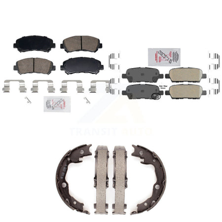 Front Rear Ceramic Disc Brake Pads And Parking Shoes Kit For Nissan Rogue Juke KNN-101440