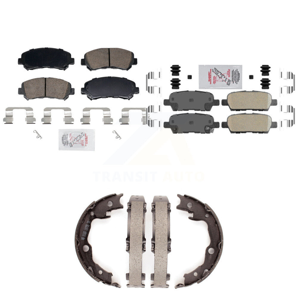 Front Rear Ceramic Disc Brake Pads And Parking Shoes Kit For Nissan Rogue Juke KNN-101442