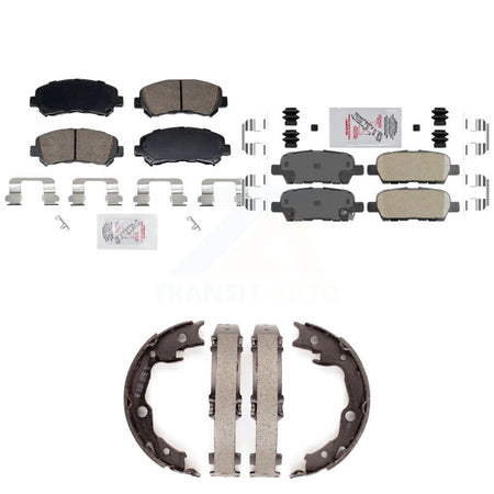 Front Rear Ceramic Disc Brake Pads And Parking Shoes Kit For Nissan Rogue Juke KNN-101442