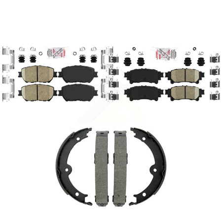 Front Rear Ceramic Disc Brake Pads And Parking Shoes Kit For Lexus IS250 KNN-101444