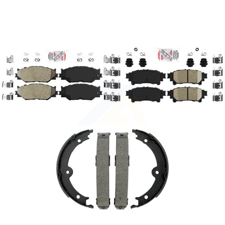 Front Semi-Metallic Rear Ceramic Disc Brake Pads And Parking Shoes Kit For KNN-101445