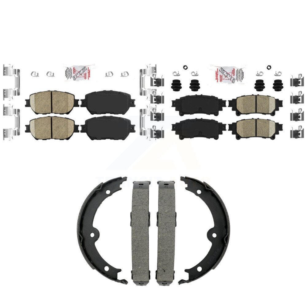 Front Rear Ceramic Disc Brake Pads And Parking Shoes Kit For Lexus IS250 KNN-101446