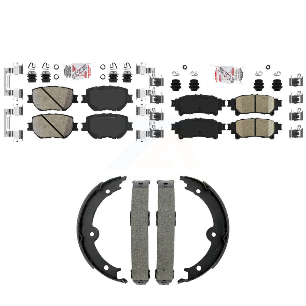 Front Rear Ceramic Disc Brake Pads And Parking Shoes Kit For Lexus IS250 KNN-101447