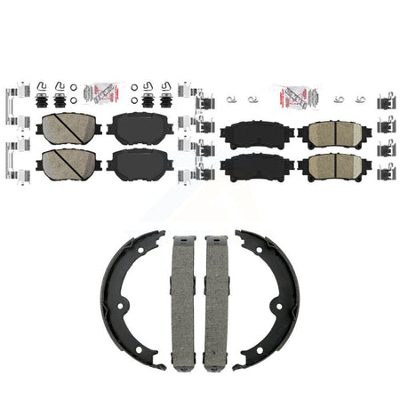 Front Rear Ceramic Disc Brake Pads And Parking Shoes Kit For Lexus IS250 KNN-101451