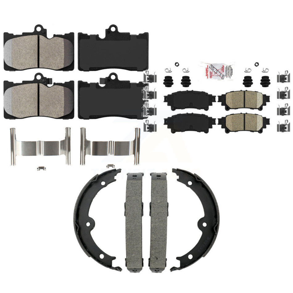 Front Semi-Metallic Rear Ceramic Disc Brake Pads And Parking Shoes Kit For KNN-101452
