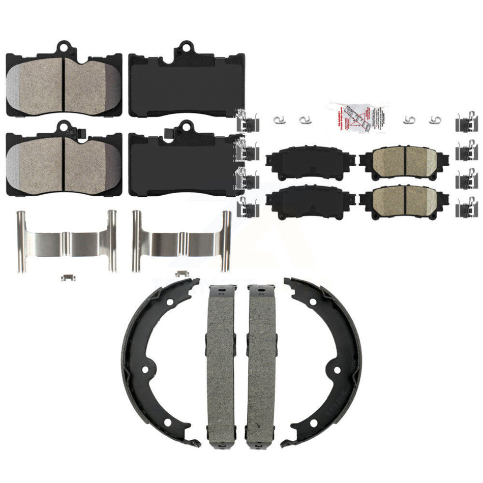 Front Semi-Metallic Rear Ceramic Disc Brake Pads And Parking Shoes Kit For KNN-101453