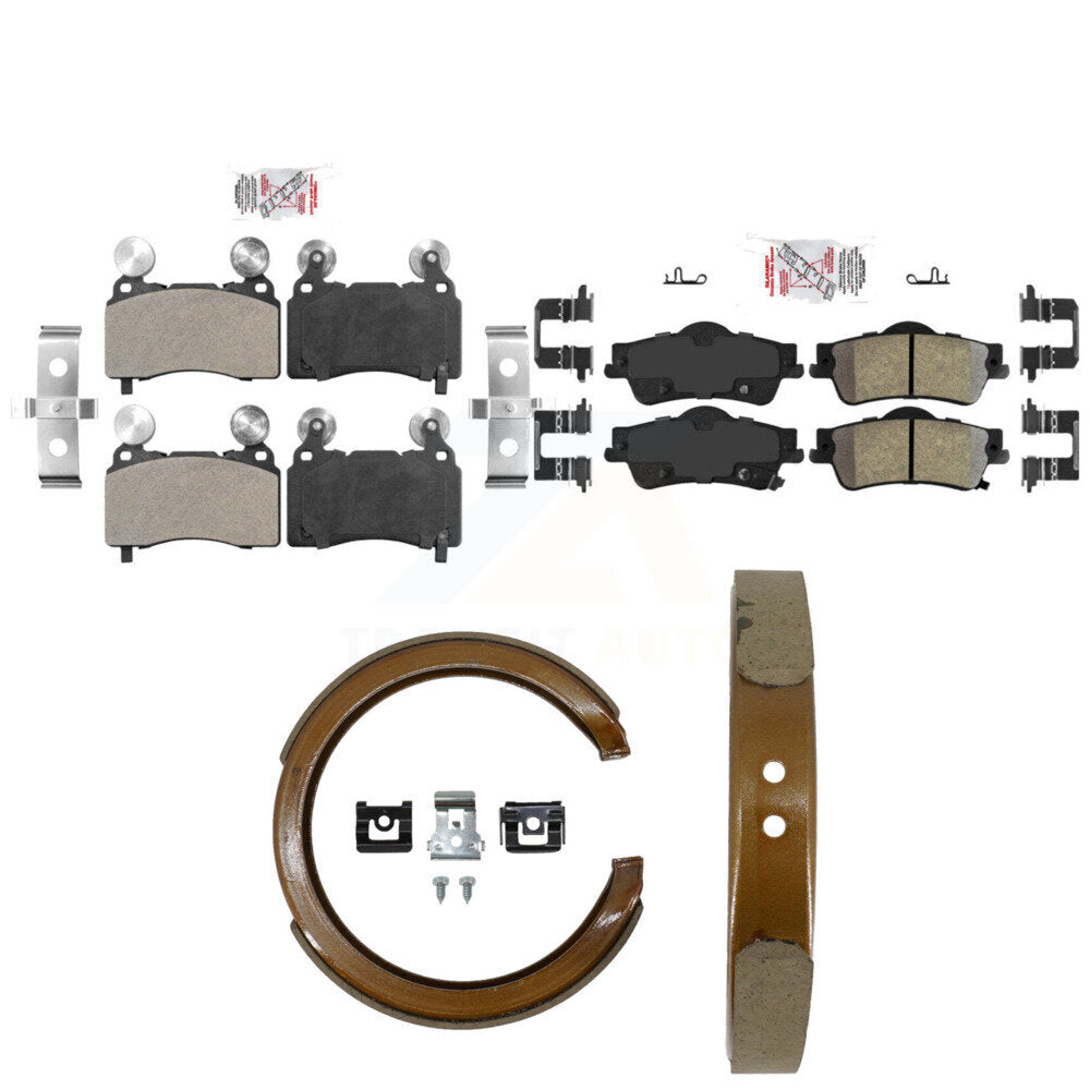 Front Rear Semi-Metallic Disc Brake Pads And Parking Shoes Kit For KNN-101458