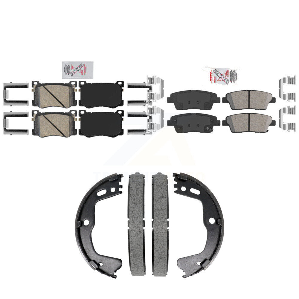 Front Rear Ceramic Disc Brake Pads And Parking Shoes Kit For Hyundai Genesis KNN-101459