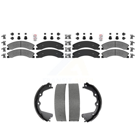 Front Rear Semi-Metallic Disc Brake Pads And Parking Shoes Kit For GMC Sierra KNN-101468
