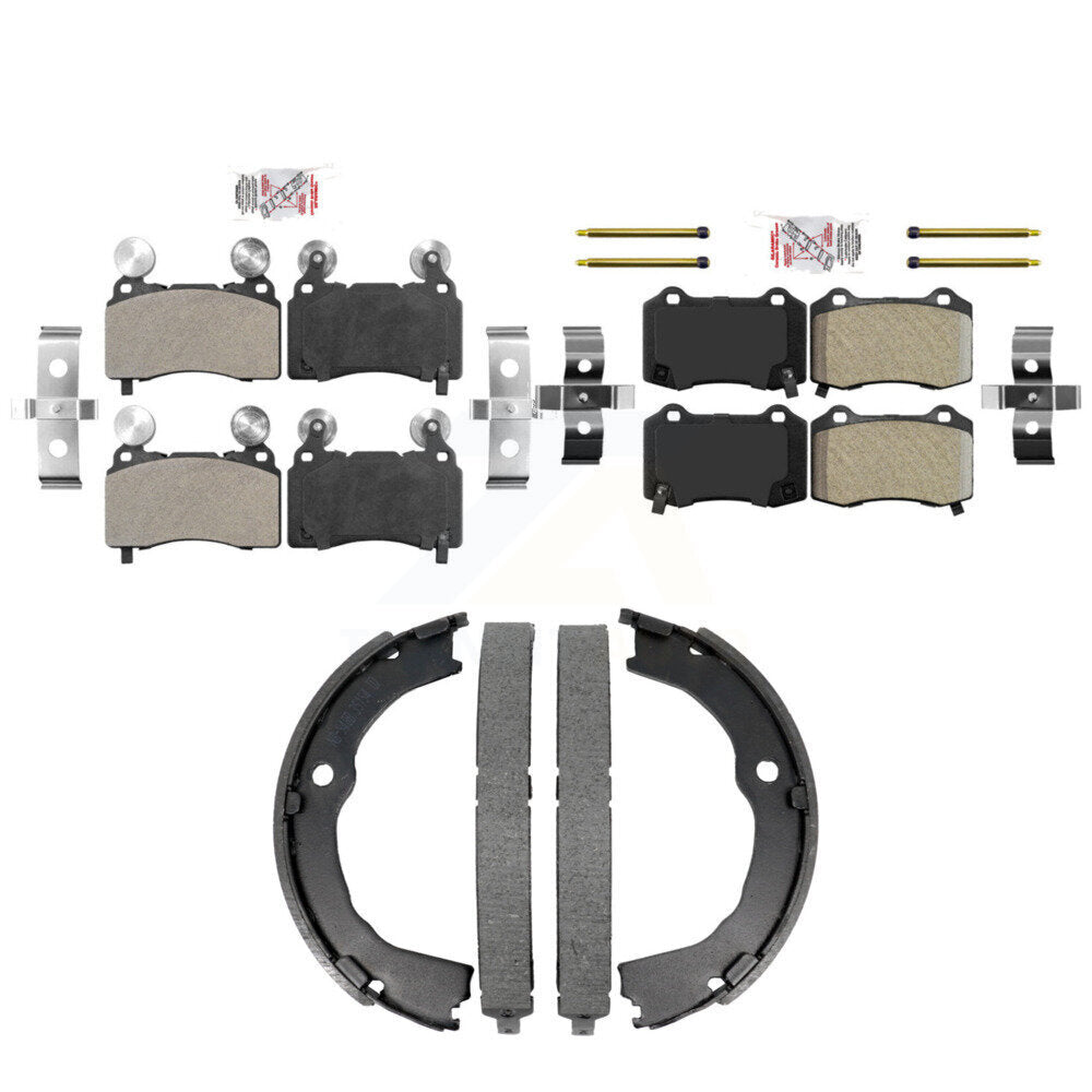 Front Rear Semi-Metallic Disc Brake Pads And Parking Shoes Kit For KNN-101475