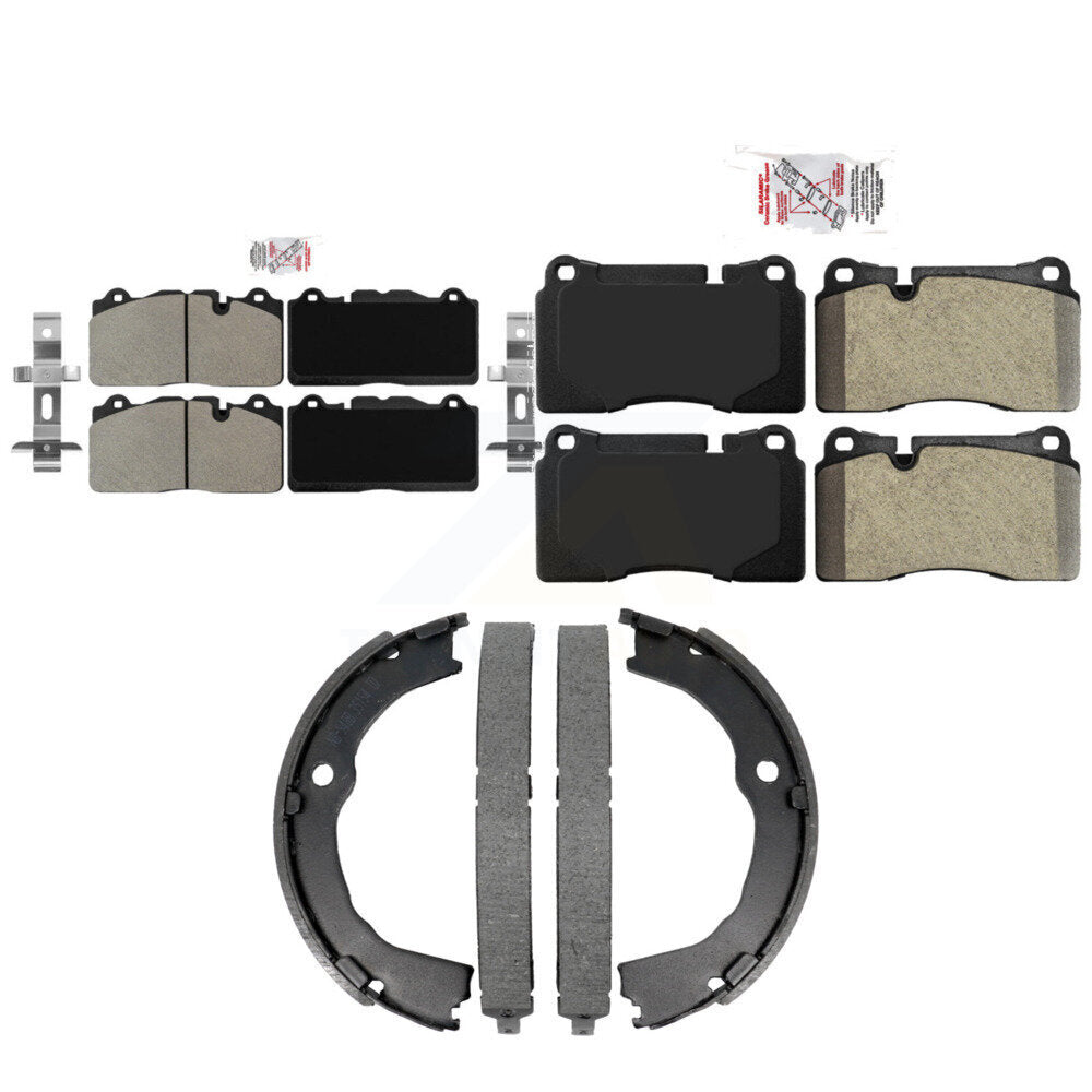 Front Rear Semi-Metallic Disc Brake Pads And Parking Shoes Kit For KNN-101477