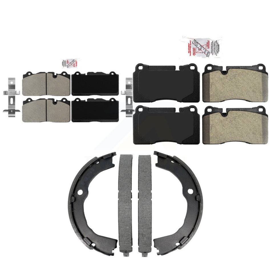 Front Rear Semi-Metallic Disc Brake Pads And Parking Shoes Kit For KNN-101477