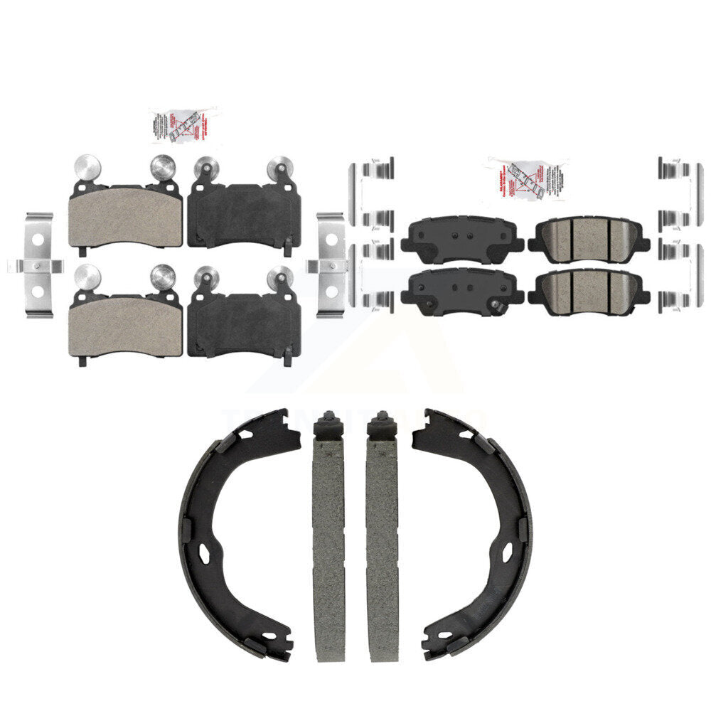 Front Semi-Metallic Rear Ceramic Disc Brake Pads And Parking Shoes Kit For KNN-101485