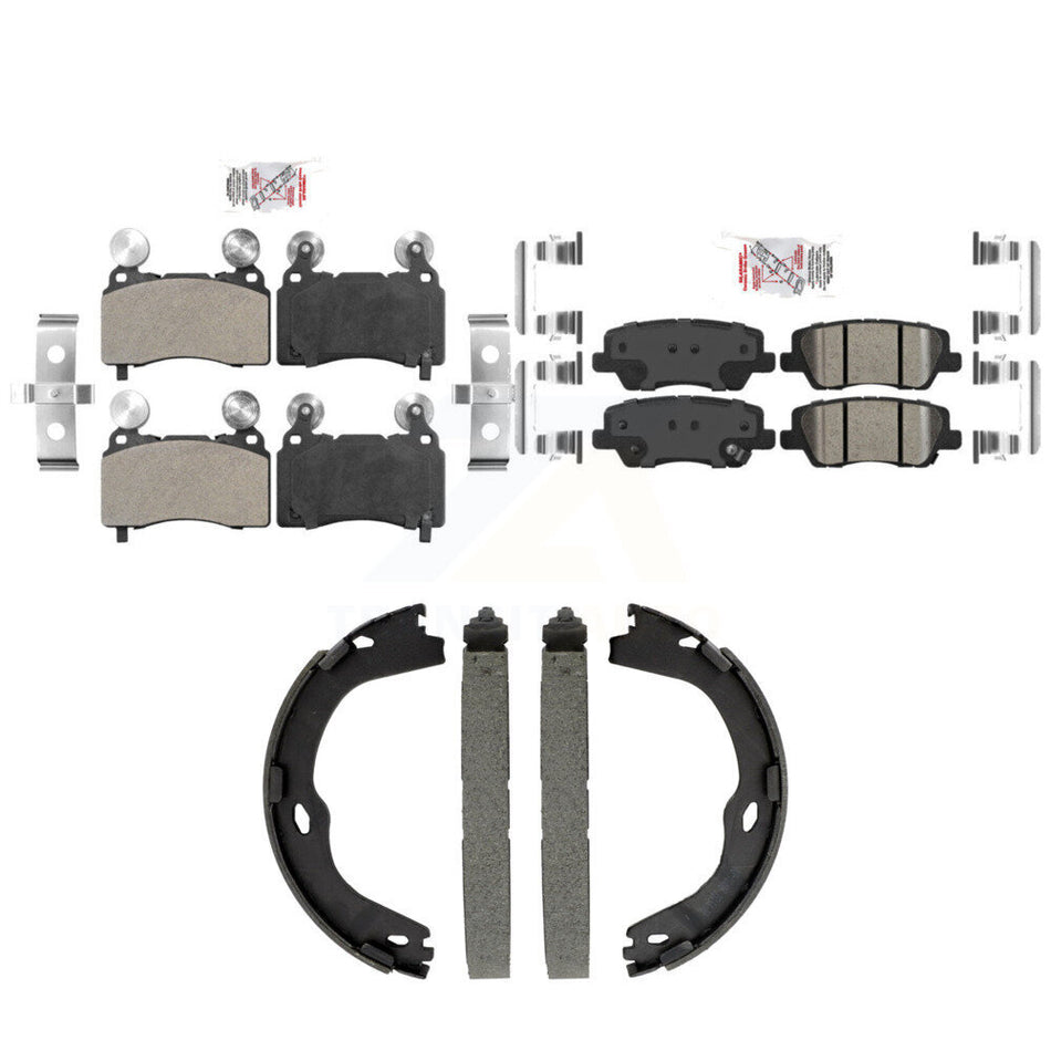 Front Semi-Metallic Rear Ceramic Disc Brake Pads And Parking Shoes Kit For KNN-101485