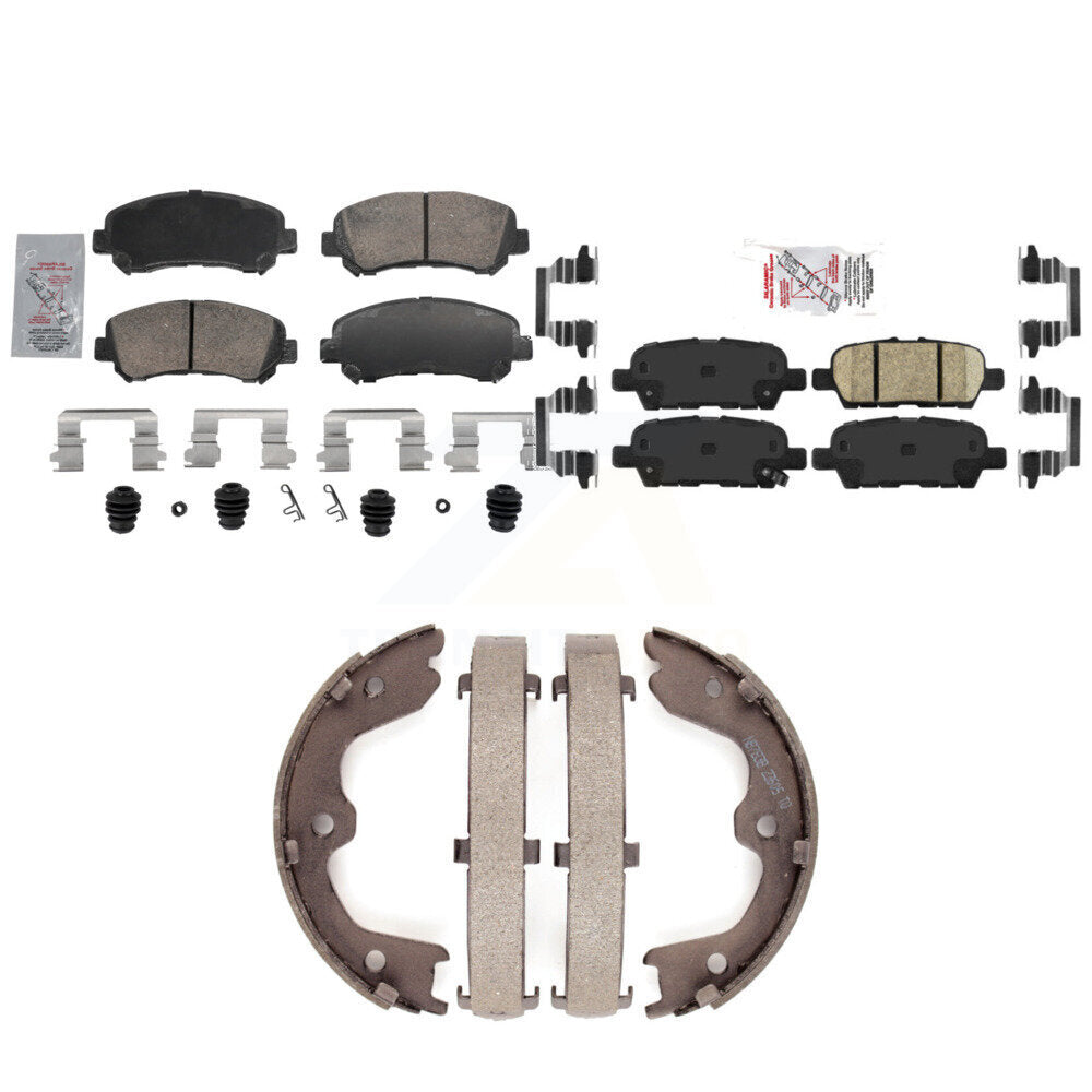 Front Rear Ceramic Disc Brake Pads And Parking Shoes Kit For Nissan Maxima KNN-101489