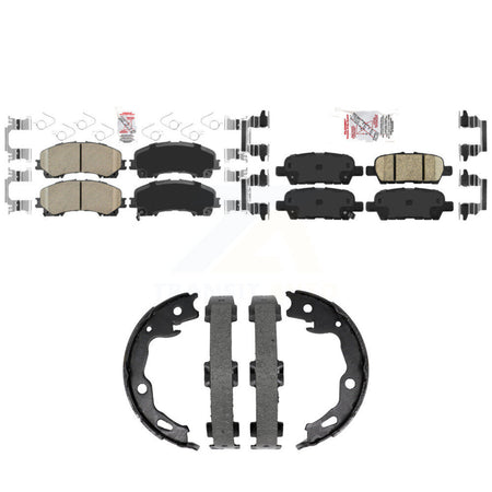 Front Rear Ceramic Disc Brake Pads And Parking Shoes Kit For Nissan Rogue KNN-101493