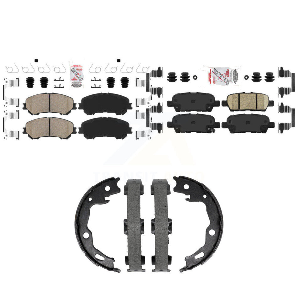 Front Rear Ceramic Disc Brake Pads And Parking Shoes Kit For Nissan Rogue KNN-101498