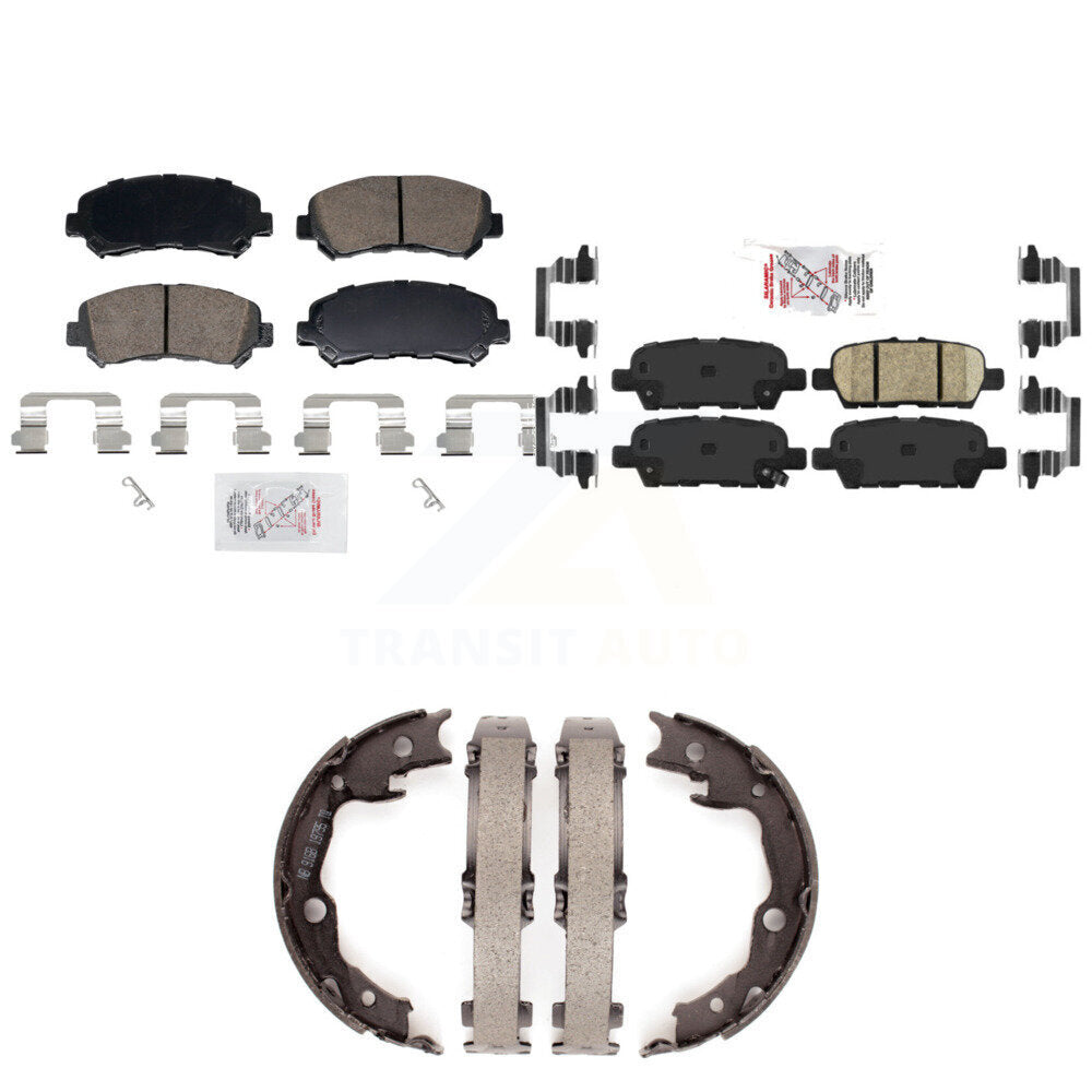Front Rear Ceramic Disc Brake Pads And Parking Shoes Kit For Nissan Rogue Juke KNN-101500