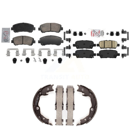 Front Rear Ceramic Disc Brake Pads And Parking Shoes Kit For Nissan Rogue Juke KNN-101503