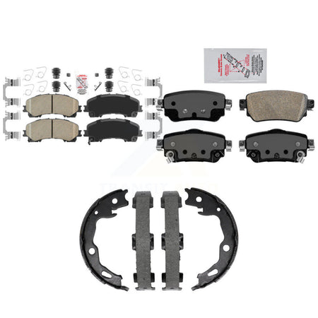 Front Rear Ceramic Disc Brake Pads And Parking Shoes Kit For Nissan Rogue KNN-101504