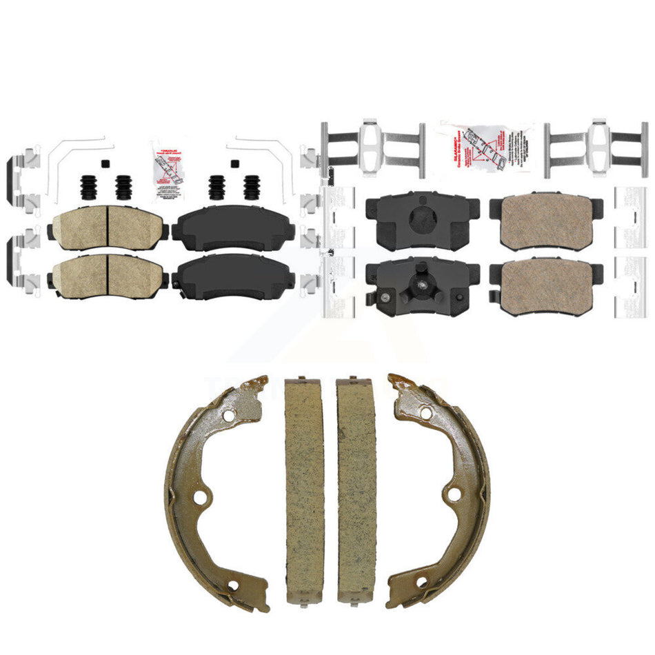 Front Rear Ceramic Disc Brake Pads And Parking Shoes Kit For Honda Accord KNN-101510