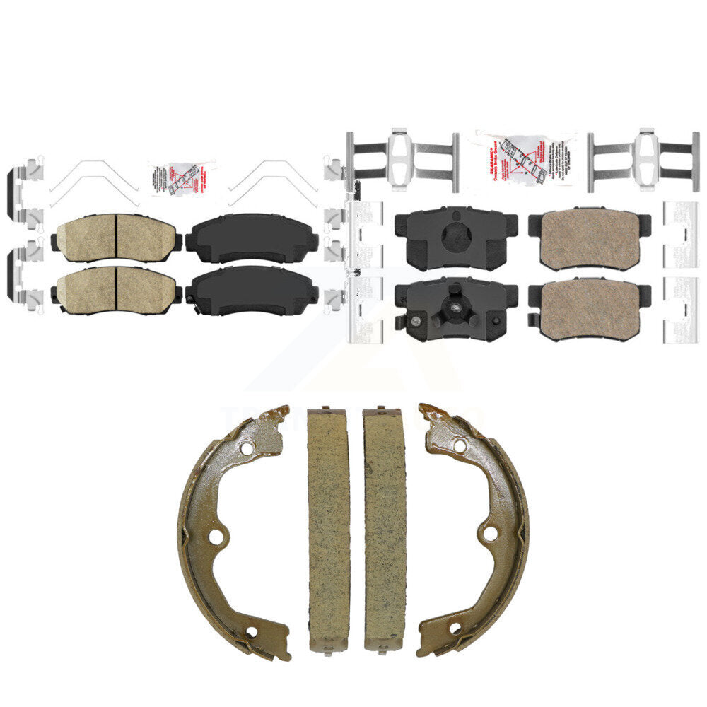 Front Rear Ceramic Disc Brake Pads And Parking Shoes Kit For Honda Accord KNN-101511
