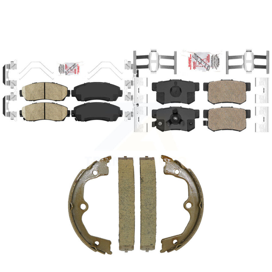 Front Rear Ceramic Disc Brake Pads And Parking Shoes Kit For Honda Accord KNN-101511