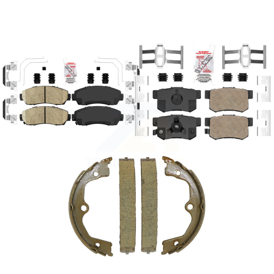 Front Rear Ceramic Disc Brake Pads And Parking Shoes Kit For Honda Accord KNN-101512