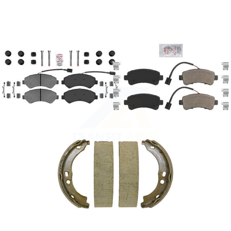 Front Rear Semi-Metallic Disc Brake Pads And Parking Shoes Kit For Ram 2500 KNN-101518