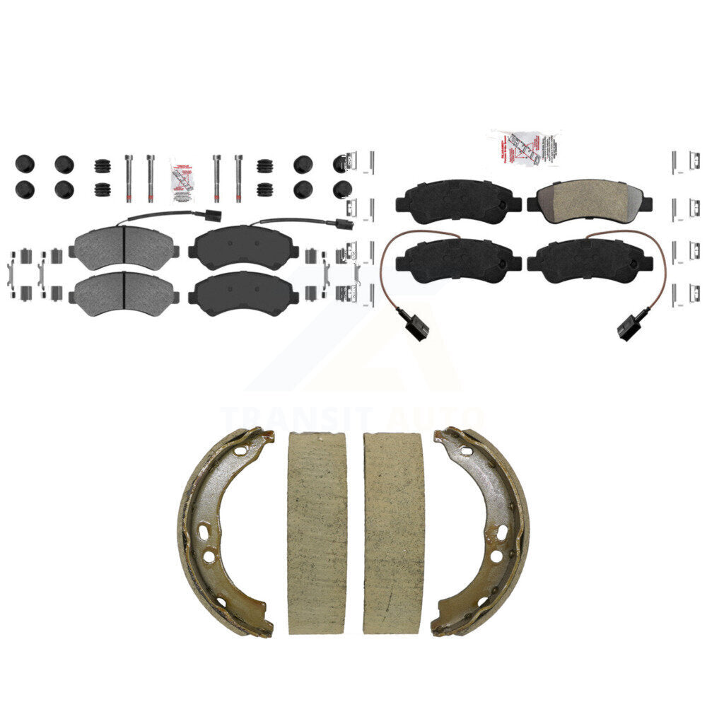 Front Rear Semi-Metallic Disc Brake Pads And Parking Shoes Kit For Ram 2500 KNN-101520