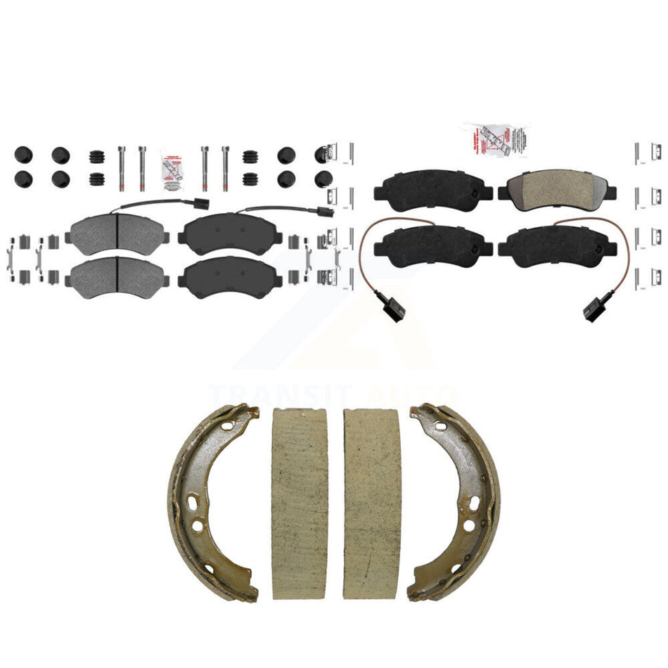 Front Rear Semi-Metallic Disc Brake Pads And Parking Shoes Kit For Ram 2500 KNN-101520