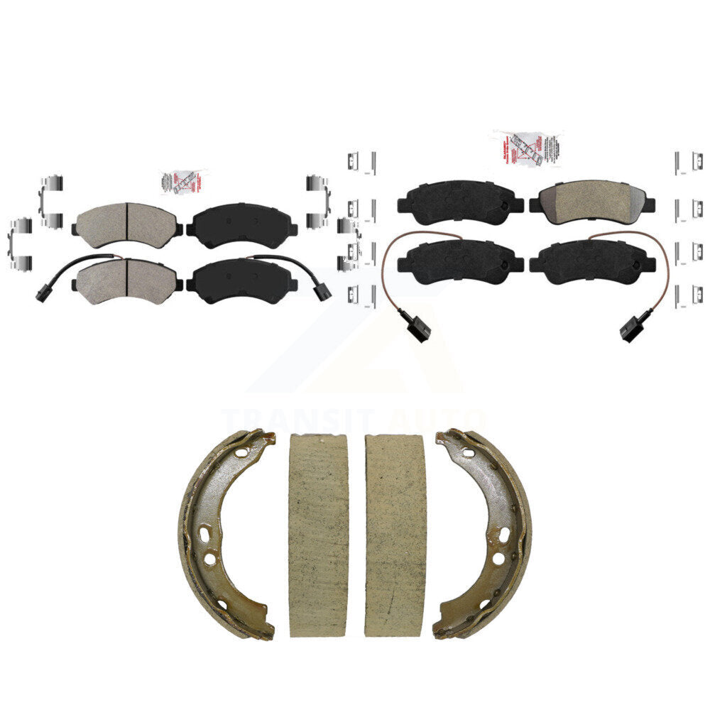 Front Rear Semi-Metallic Disc Brake Pads And Parking Shoes Kit For Ram 2500 KNN-101521