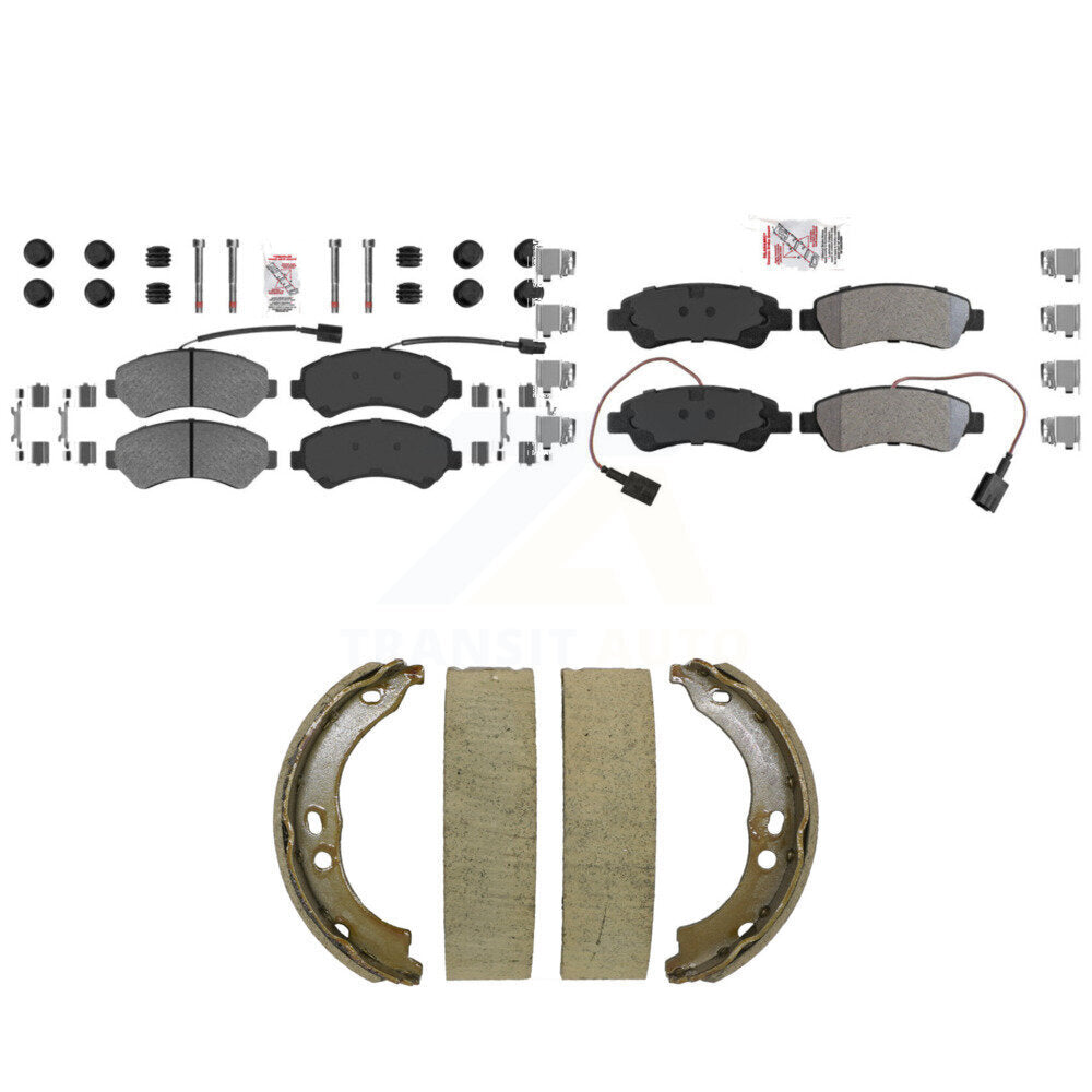Front Rear Semi-Metallic Disc Brake Pads And Parking Shoes Kit For Ram 2500 KNN-101522