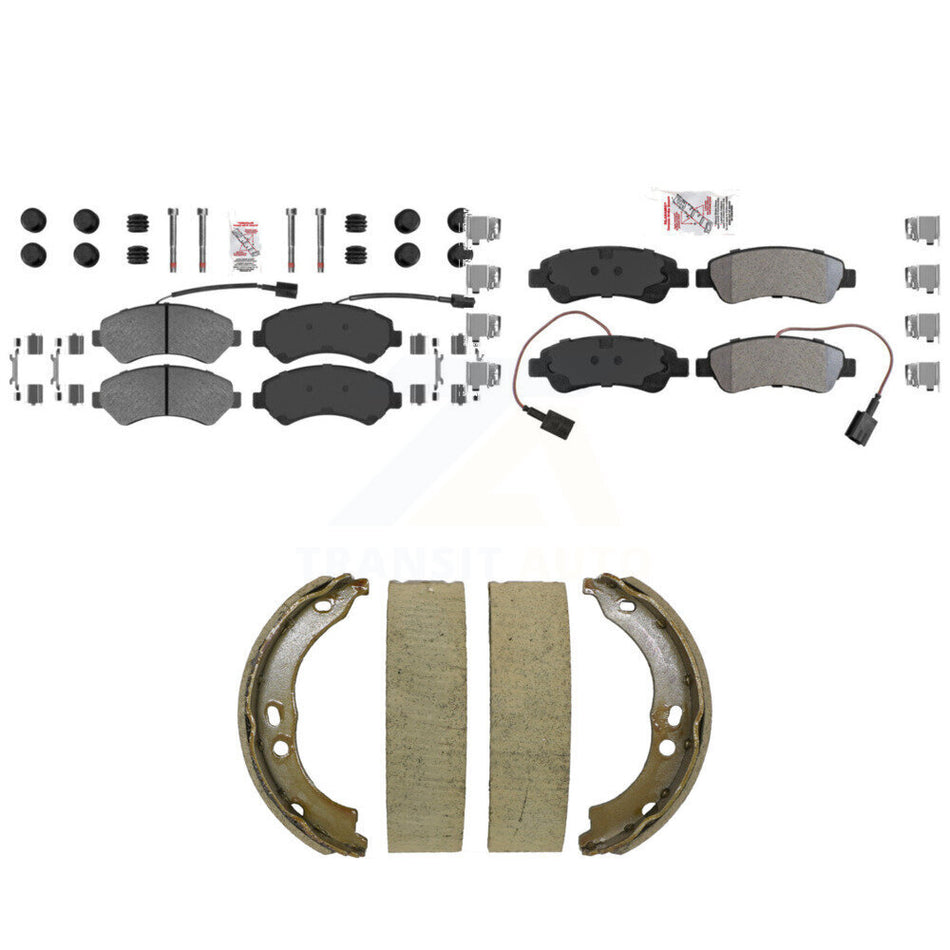 Front Rear Semi-Metallic Disc Brake Pads And Parking Shoes Kit For Ram 2500 KNN-101522