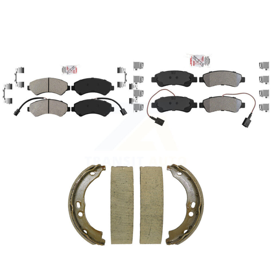 Front Rear Semi-Metallic Disc Brake Pads And Parking Shoes Kit For Ram 2500 KNN-101523