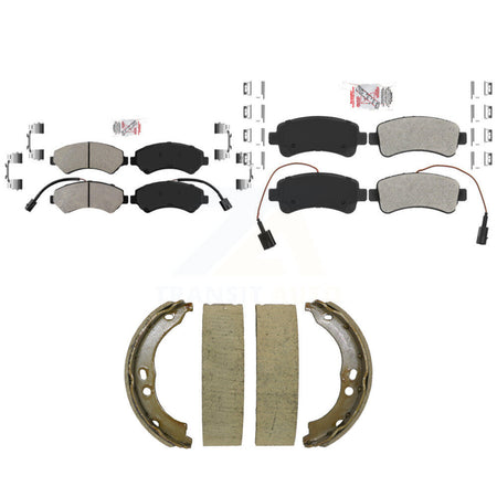 Front Rear Semi-Metallic Disc Brake Pads And Parking Shoes Kit For Ram 2500 KNN-101525