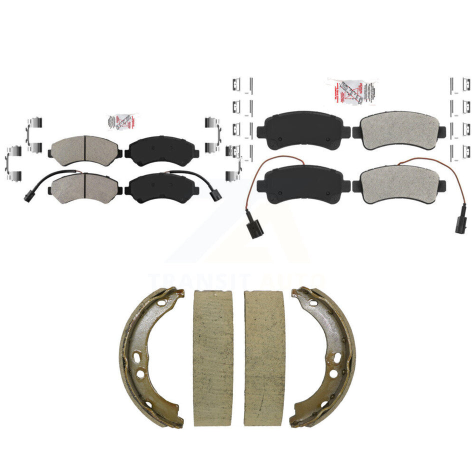 Front Rear Semi-Metallic Disc Brake Pads And Parking Shoes Kit For Ram 2500 KNN-101525