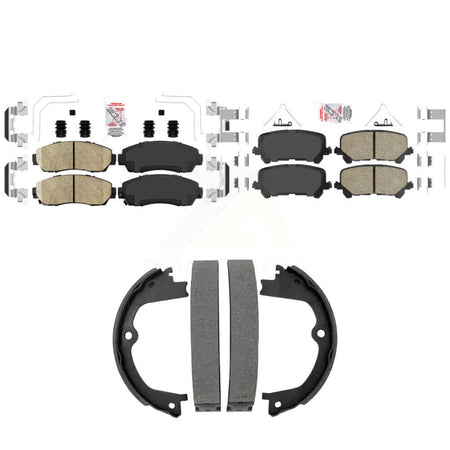 Front Rear Ceramic Disc Brake Pads And Parking Shoes Kit For Honda Passport KNN-101531