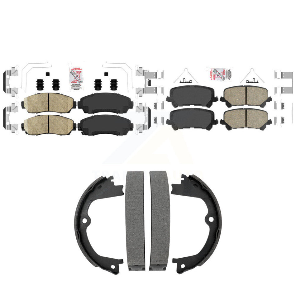 Front Rear Ceramic Disc Brake Pads And Parking Shoes Kit For Honda Passport KNN-101531