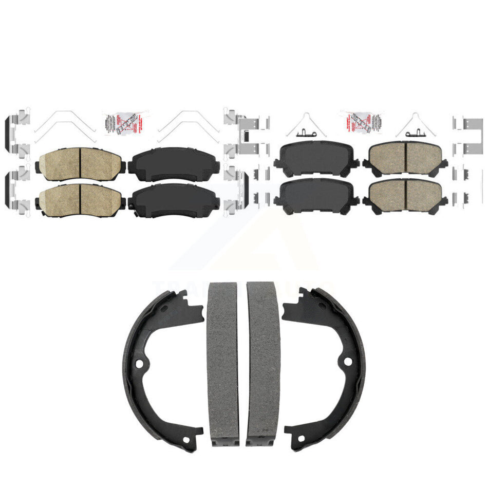 Front Rear Ceramic Disc Brake Pads And Parking Shoes Kit For Honda Passport KNN-101532