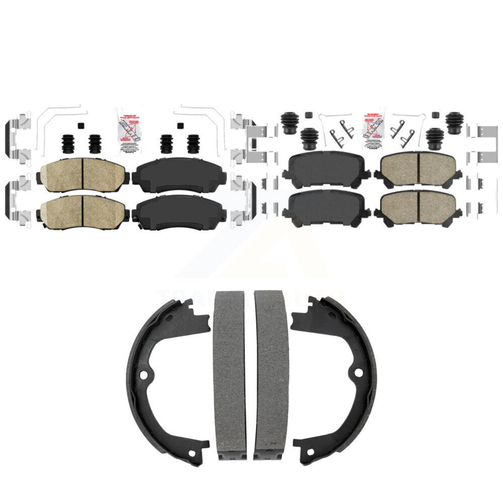 Front Rear Ceramic Disc Brake Pads And Parking Shoes Kit For Honda Passport KNN-101533