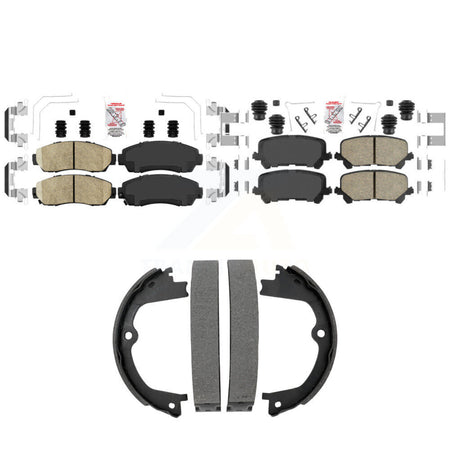 Front Rear Ceramic Disc Brake Pads And Parking Shoes Kit For Honda Passport KNN-101533