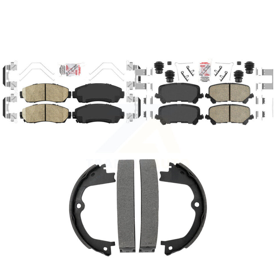 Front Rear Ceramic Disc Brake Pads And Parking Shoes Kit For Honda Passport KNN-101534