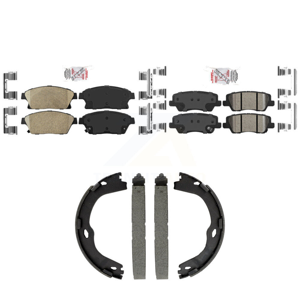 Front Rear Ceramic Disc Brake Pads And Parking Shoes Kit For Cadillac ATS KNN-101538
