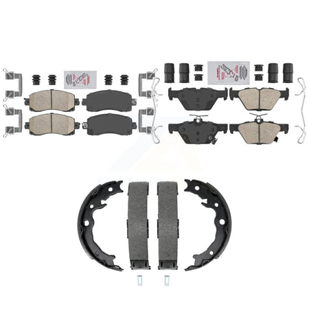 Front Rear Ceramic Disc Brake Pads And Parking Shoes Kit For Subaru Crosstrek KNN-101548