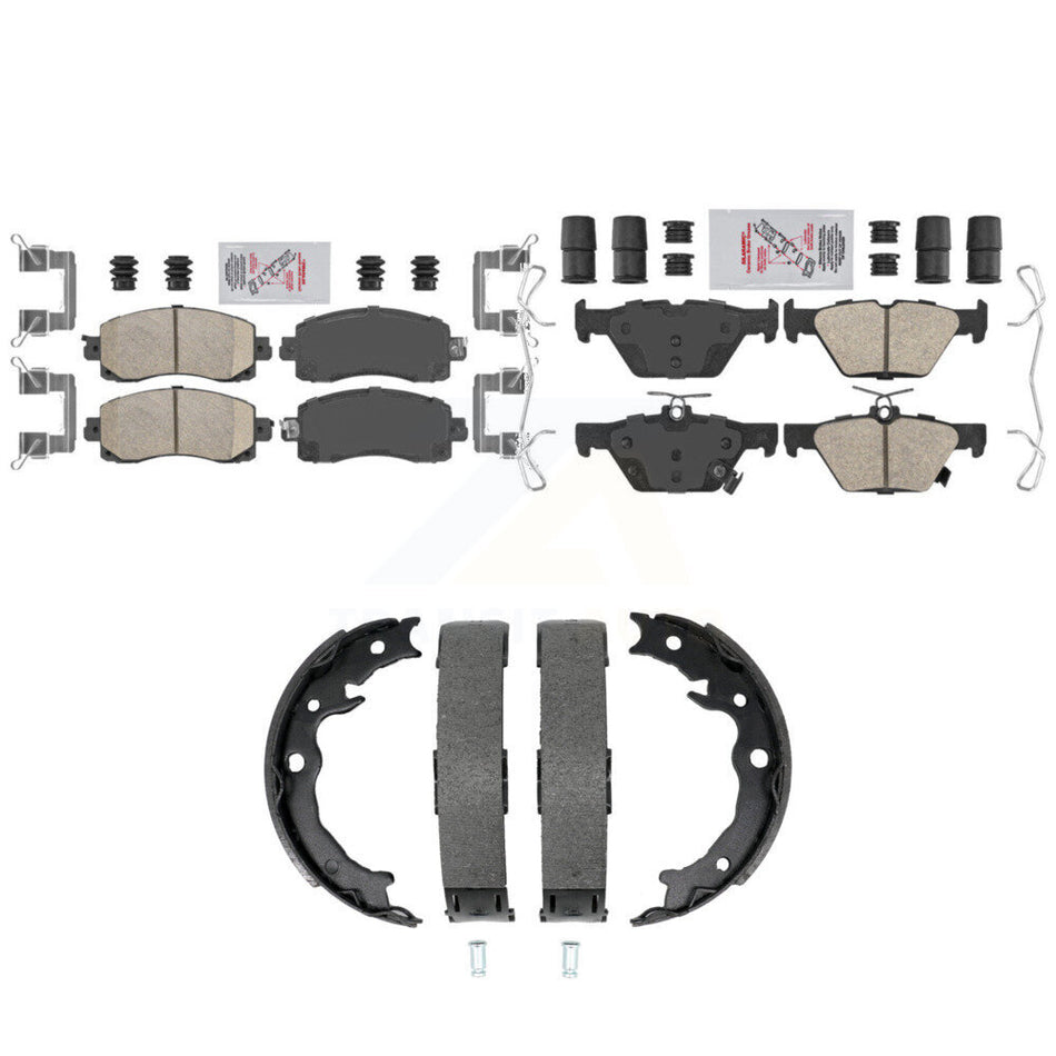 Front Rear Ceramic Disc Brake Pads And Parking Shoes Kit For Subaru Crosstrek KNN-101548