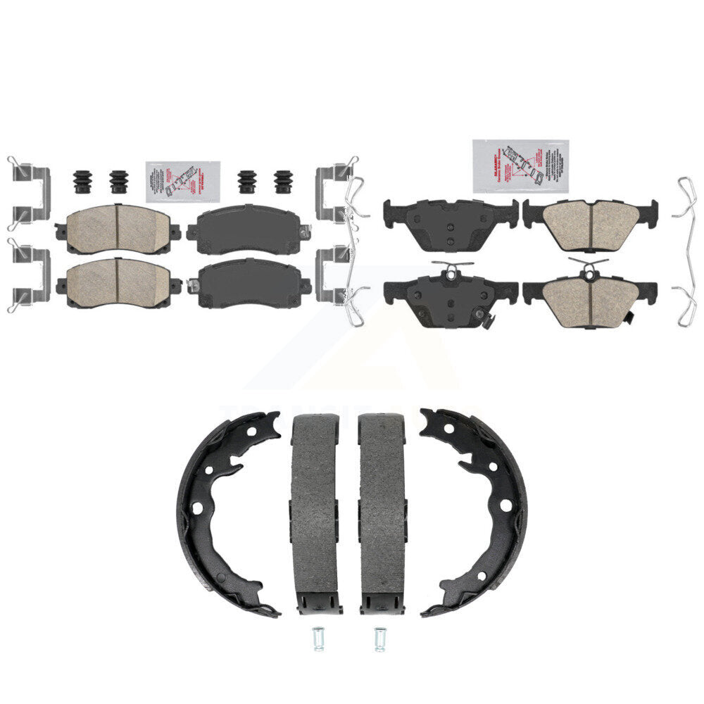 Front Rear Ceramic Disc Brake Pads And Parking Shoes Kit For Subaru Crosstrek KNN-101550