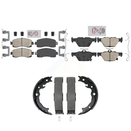 Front Rear Ceramic Disc Brake Pads And Parking Shoes Kit For Subaru Crosstrek KNN-101550