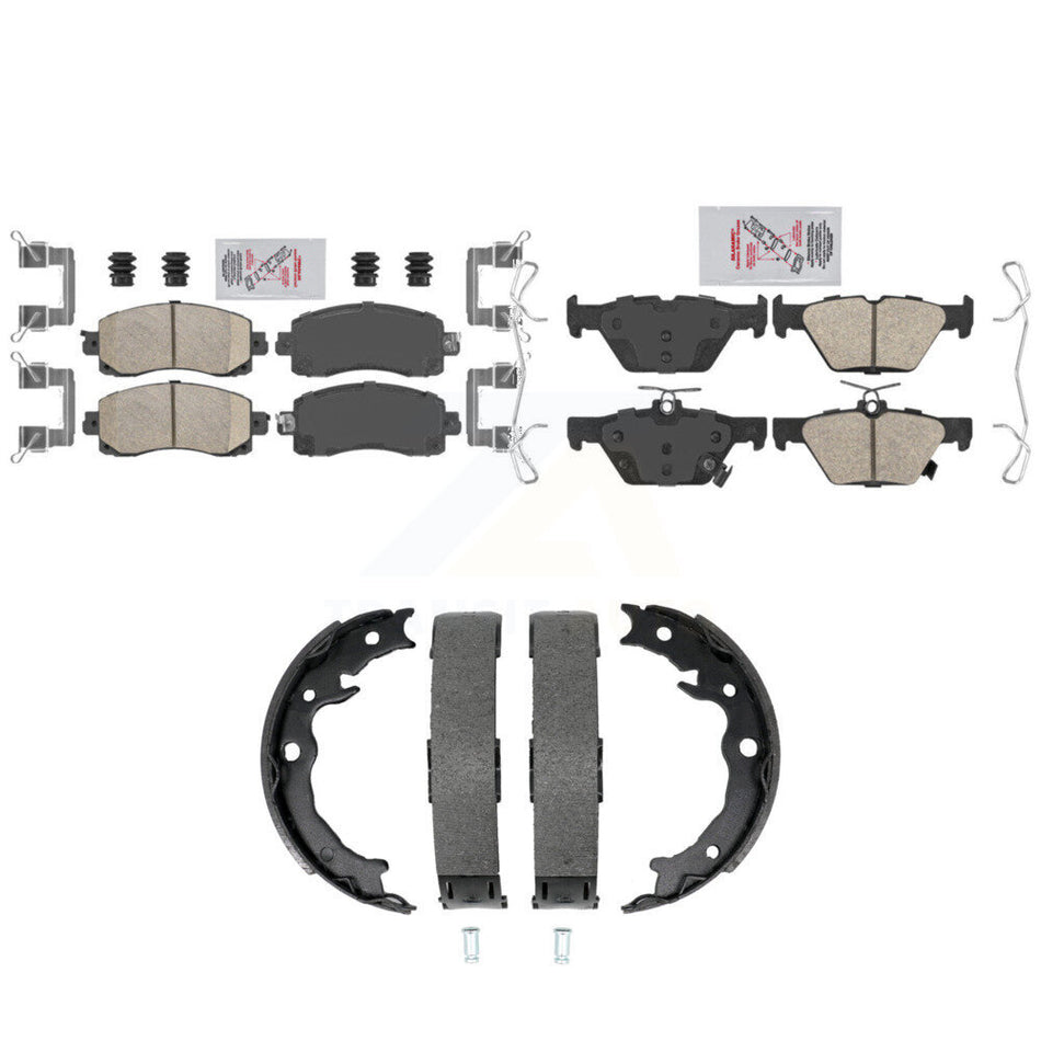 Front Rear Ceramic Disc Brake Pads And Parking Shoes Kit For Subaru Crosstrek KNN-101550