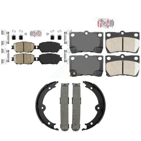 Front Rear Ceramic Disc Brake Pads And Parking Shoes Kit For Lexus IS250 GS300 KNN-101555